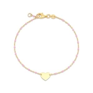 14K Goldplated Sterling Silver & Enamel Beads Heart Chain Bracelet